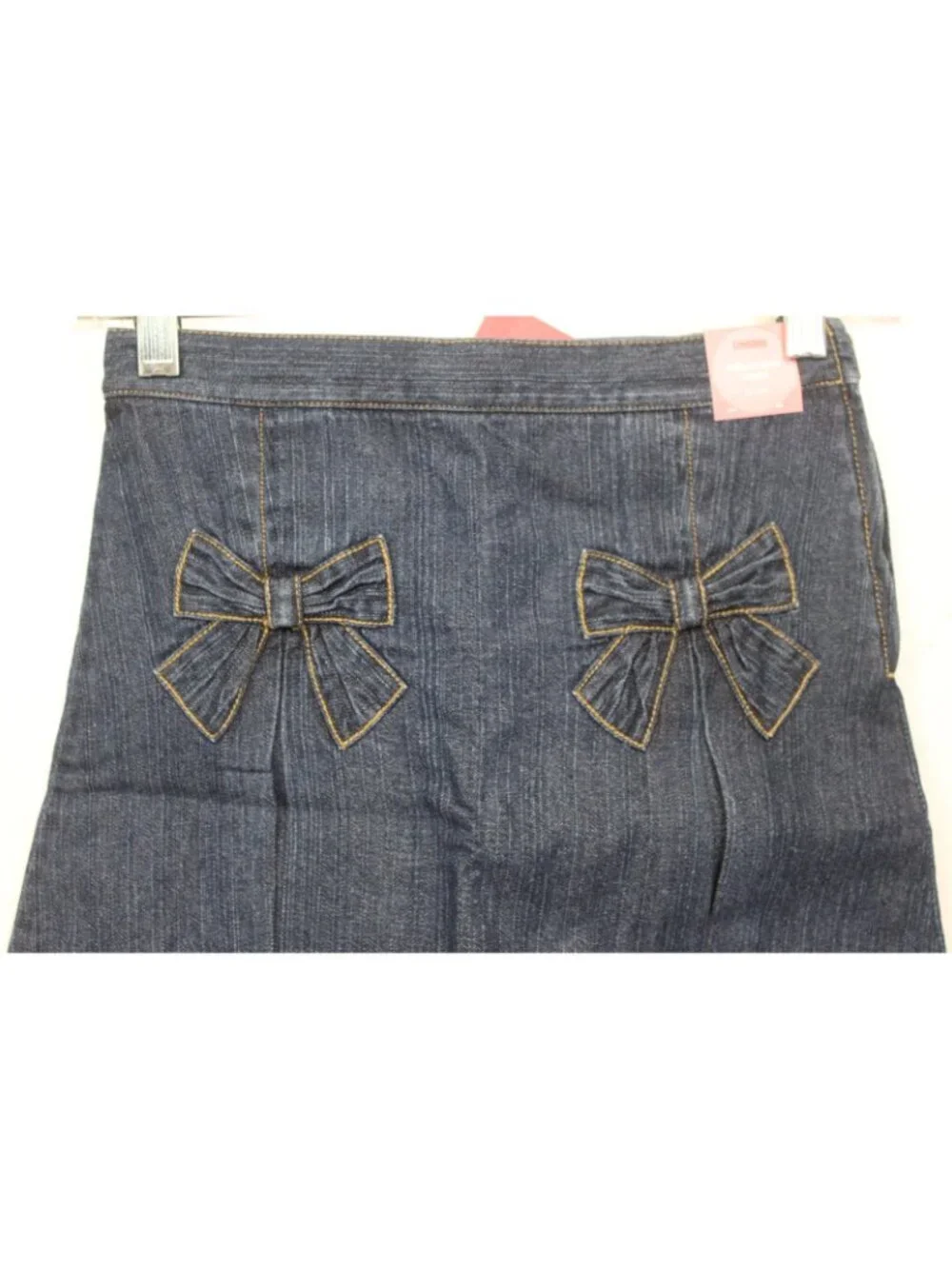 2006 Gymboree Summer Safari Denim Skorts Pleated Bows sz 12 Slim School Preppy